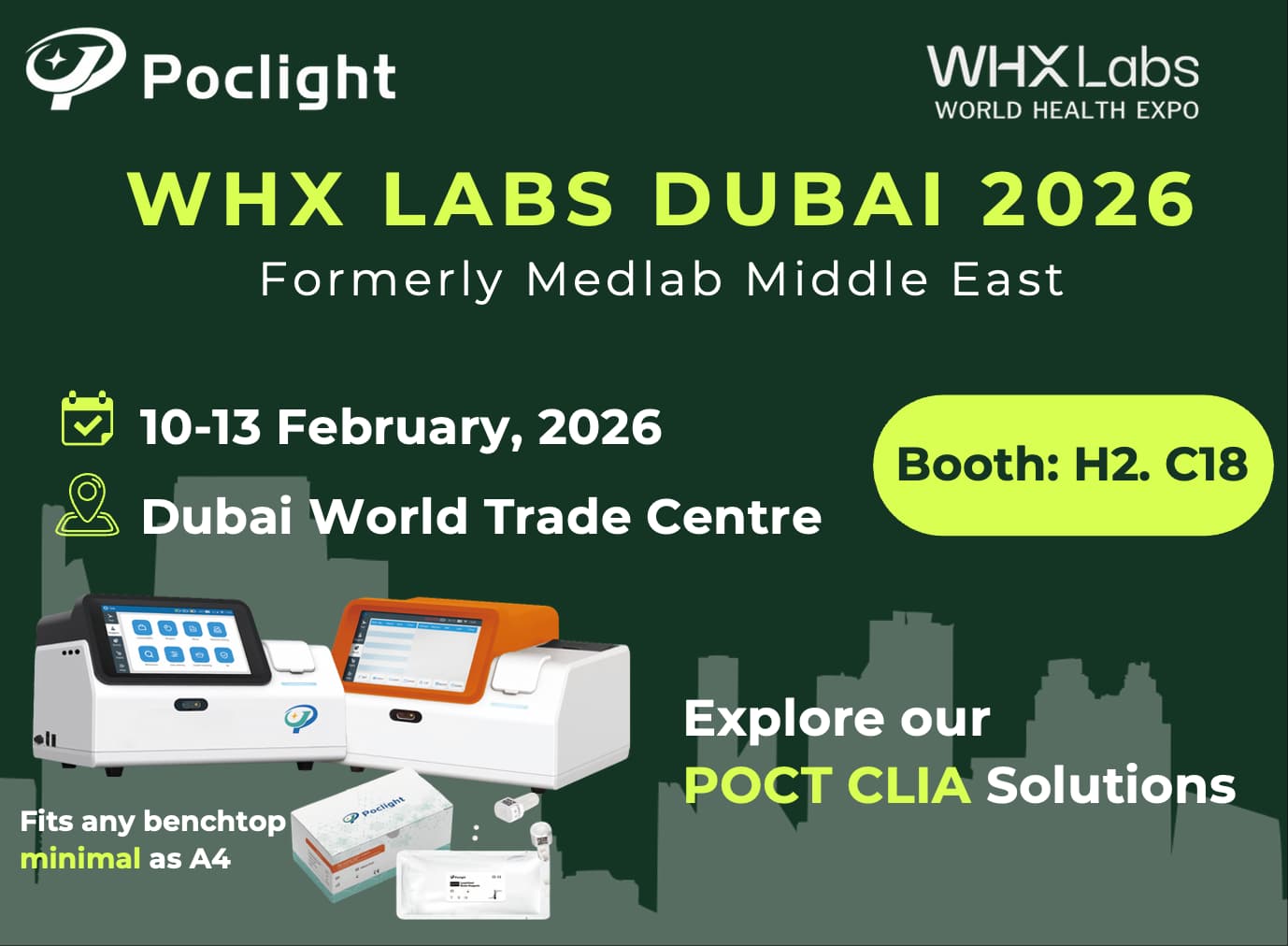 Poclight à WHX Labs Dubai 2026 : Événement mondial, rendez-vous à Dubaï